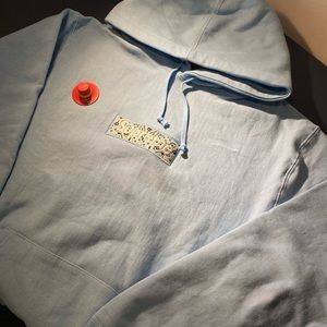 Supreme Baby Blue Paisley Box Logo Hoodie